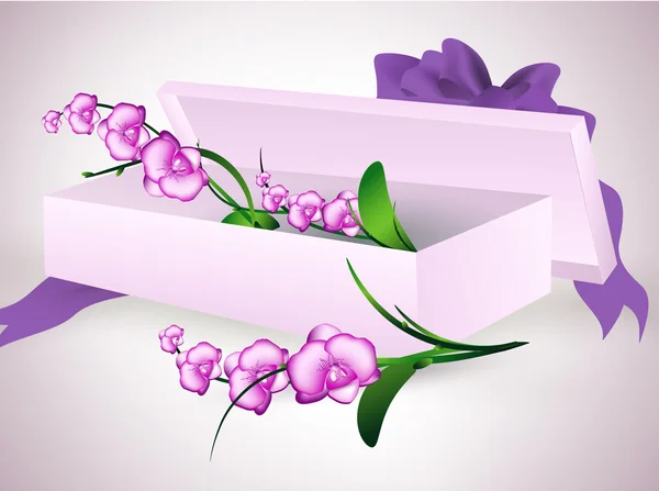 Bouquet en coffret cadeau — Image vectorielle