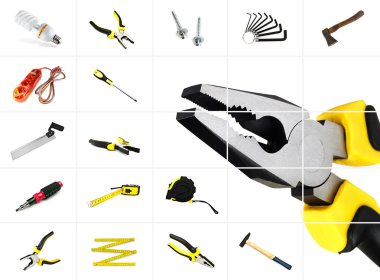 Tools over white clipart