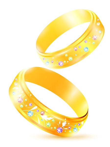 Χρυσά δαχτυλίδια — Διανυσματικό Αρχείο