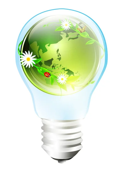 Eco aarde lamp — Stockvector