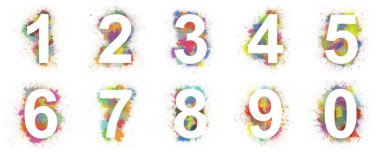 Colorful numbers clipart