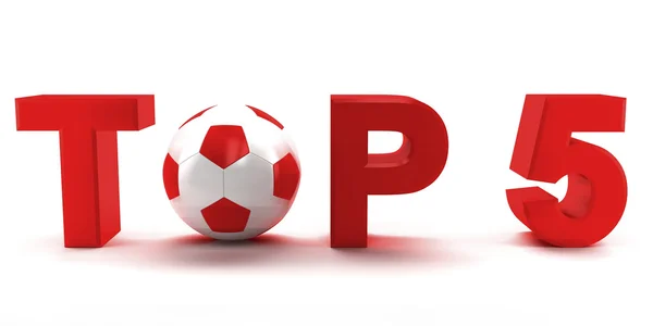 Texto Top Com Bola Futebol Futebol Vez Letra — Fotografia de Stock