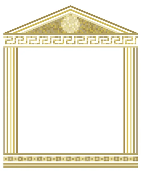 Illustration Griechischer Säulen Mit Mosaik Oben — Stockvektor