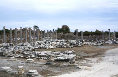 Ruins in Side, Turkey clipart