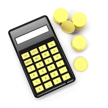 Calculator and coins clipart