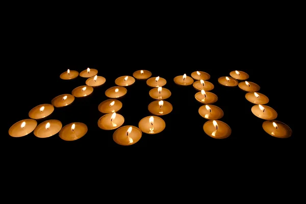 Ano de queimar velas — Fotografia de Stock