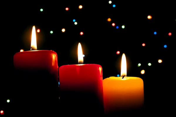 Три свечи — стоковое фото