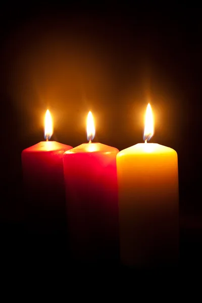 Tři svíčky — Stock fotografie