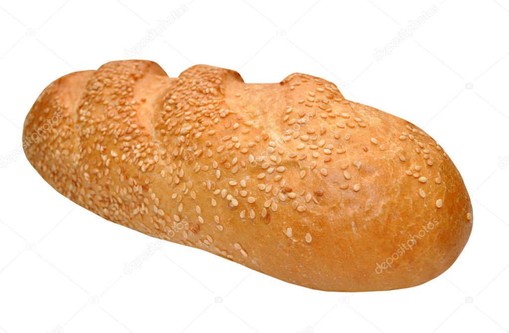 Bread.Baguette with sesame.