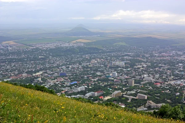 stock image View of the Pyatigorsk with mountains Mashuk