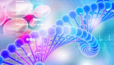 Digital illustration of DNA in abstract background clipart