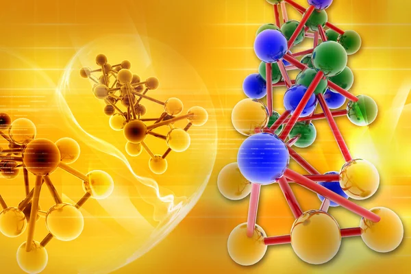 Modell Eines Moleküls Aus Farbkugeln Und Stab — Stockfoto