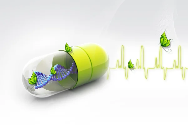 DNA w pill — Zdjęcie stockowe