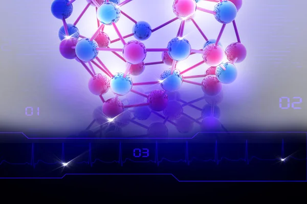 추상적인 백그라운드에서 분자의 디지털 일러스트 — 스톡 사진