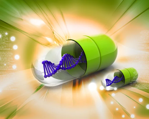 stock image Dna in pill