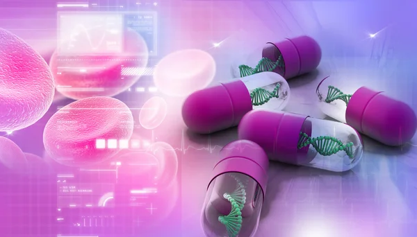 Dna in pill — Stock Photo, Image