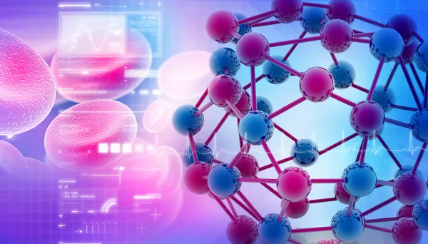 Цифровая Иллюстрация Молекул Абстрактном Фоне — стоковое фото