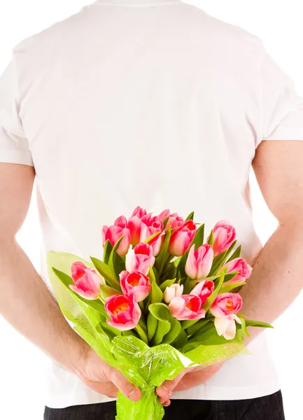 Ruka drží květiny Stock Obrázky
