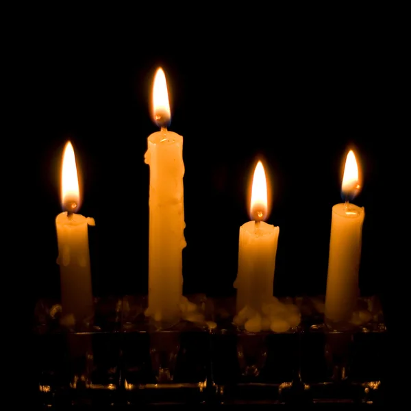 Velas à luz de velas — Fotografia de Stock