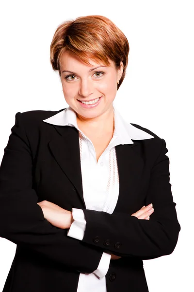 Beautiful businesswoman with her arms crossed — Stock Photo, Image