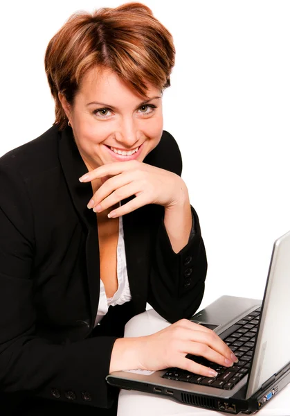Kobieta biznesu z laptopem — Zdjęcie stockowe