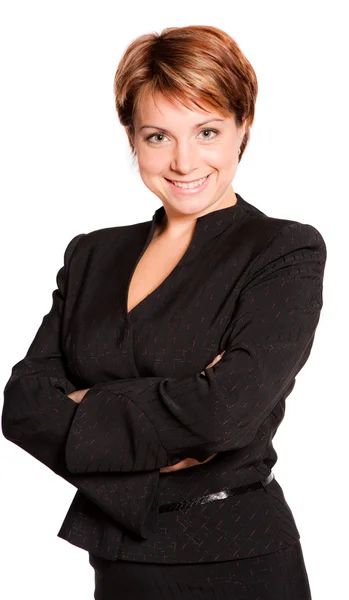 Beautiful businesswoman with her arms crossed — Stock Photo, Image