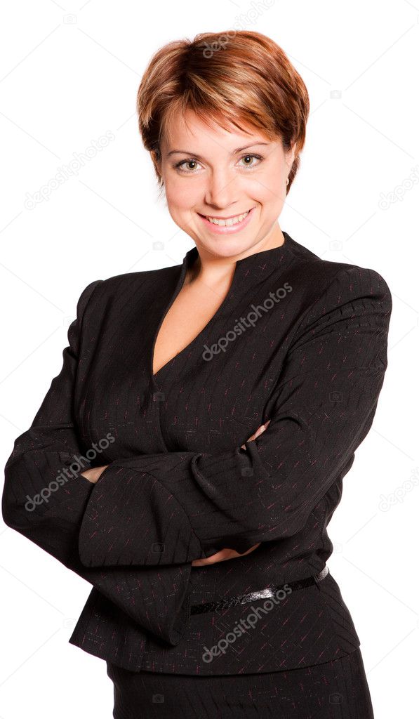 Beautiful businesswoman with her arms crossed