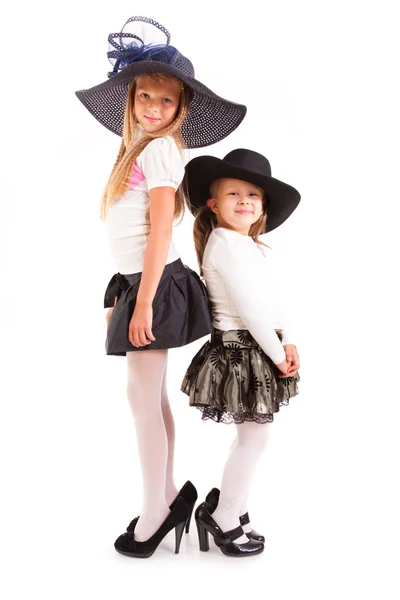 Two girls in hats — Stock Photo, Image