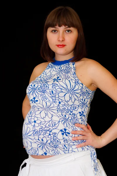 Беременная женщина в ожидании ребенка — стоковое фото