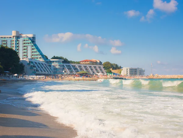 stock image Beautiful landscape on the coast of black sea, resort in Bulgaria