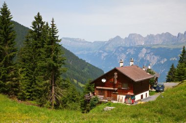 Farm in alps clipart