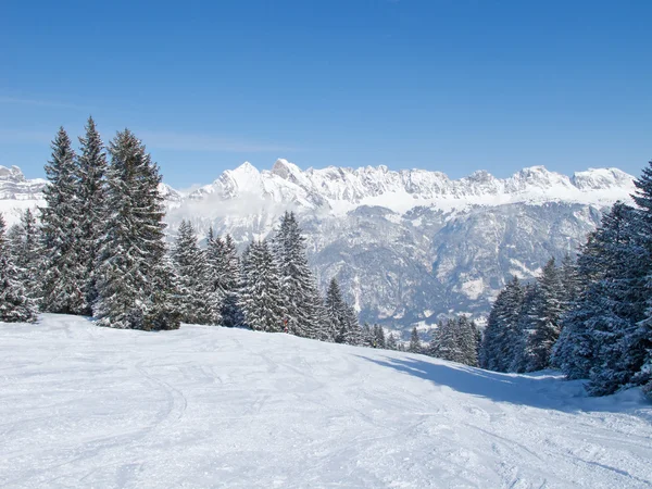 Skiën helling — Stockfoto