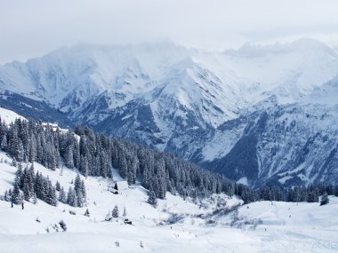 Heavy snowstorm in the swiss alps (Elm, Glarus, Switzerland) clipart