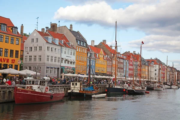 Kopenhagen Nyhavn Okres Vroege Avond — Stockfoto