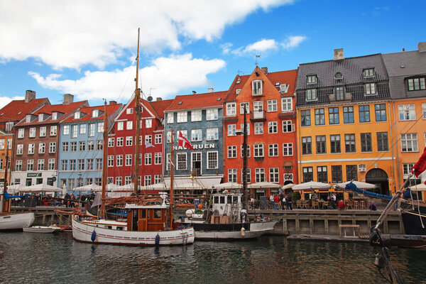 Copenhagen (Nyhavn district) in a sunny summer day