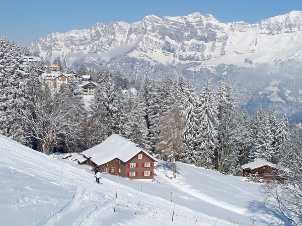 Зима Швейцарських Альпах Flumserberg Санкт Галлен Швейцарія — стокове фото