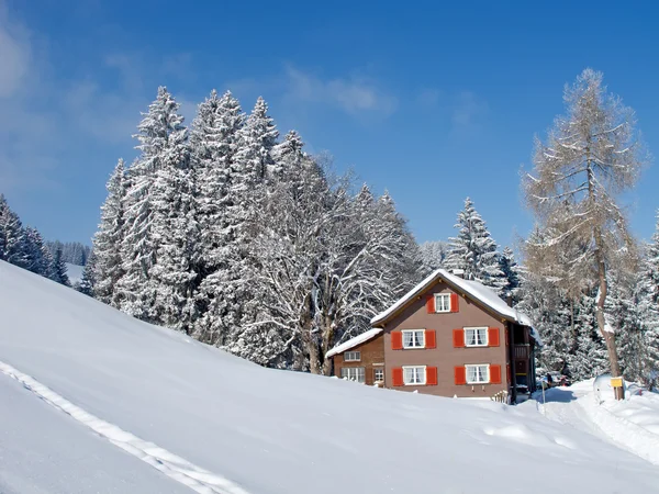 スイス アルプス フルームサーベルク ザンクトガレン スイス連邦共和国の冬 — ストック写真