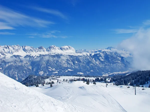 Pista Estación Esquí Flumserberg Suiza —  Fotos de Stock