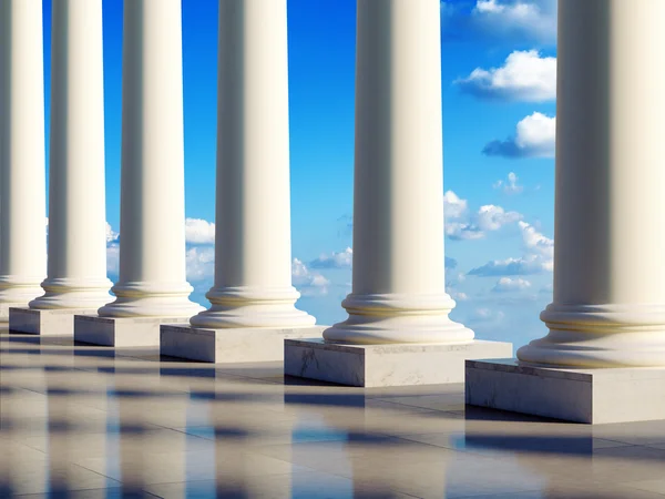 Ancient columns in clouds — Stock Photo, Image