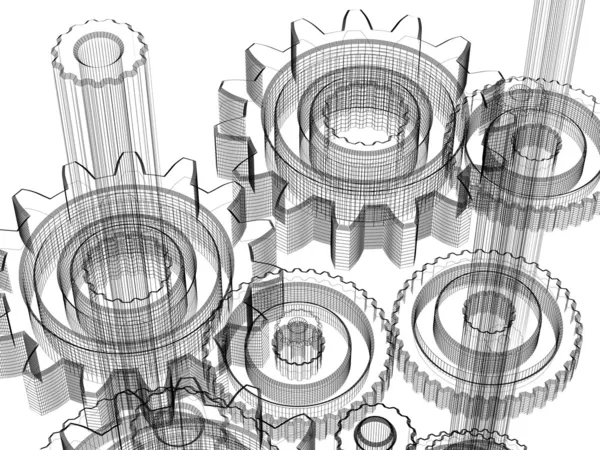 Ingranaggi - concetto di design industriale — Foto Stock