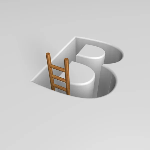 Letter b and ladder — Stock Photo, Image