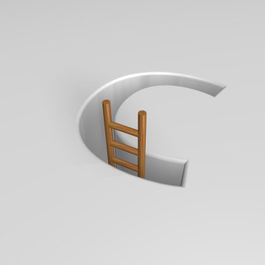 Letter c and ladder clipart