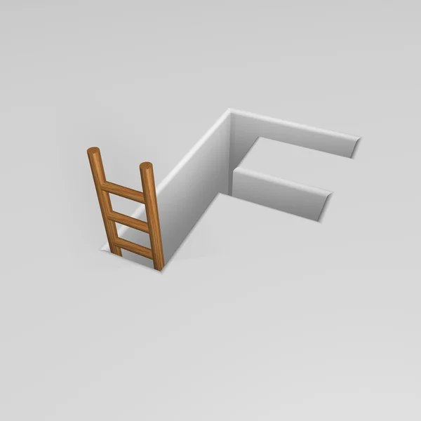 Carta f e escada — Fotografia de Stock