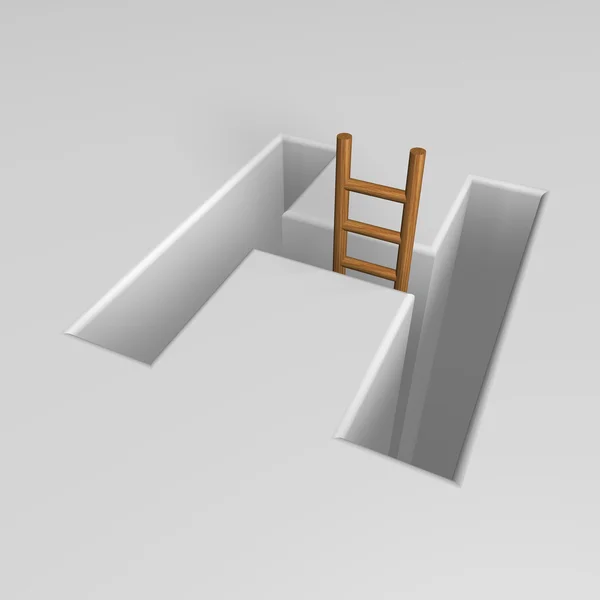 Буква h и лестница — стоковое фото