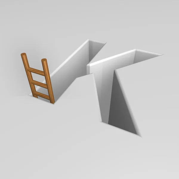 Carta k e escada — Fotografia de Stock