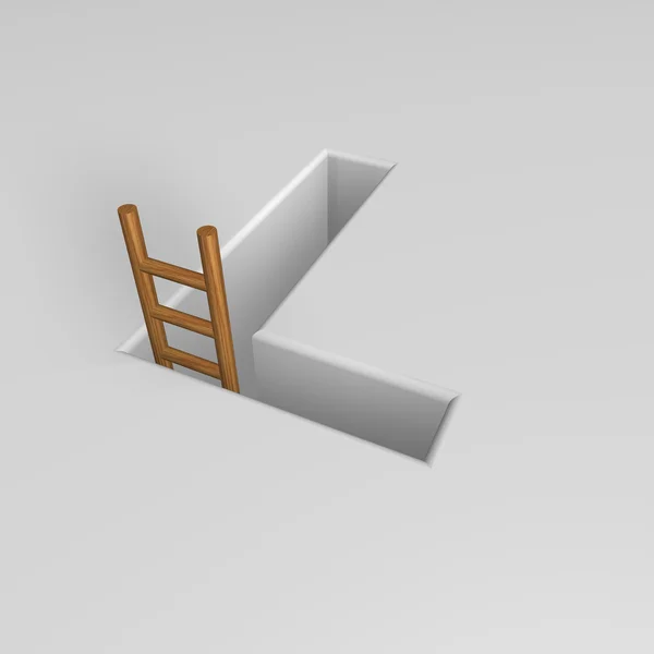 Carta l e escada — Fotografia de Stock