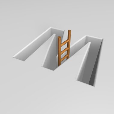 Letter m and ladder clipart