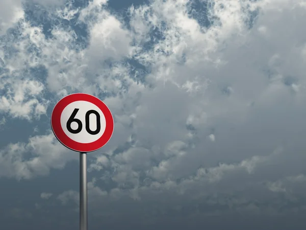 Ograniczenie prędkości sześćdziesiąt — Zdjęcie stockowe