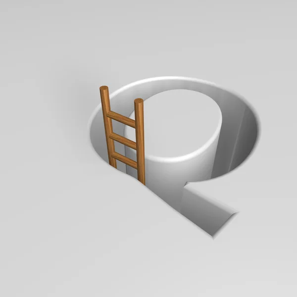 Alfabet q en ladder — Stockfoto