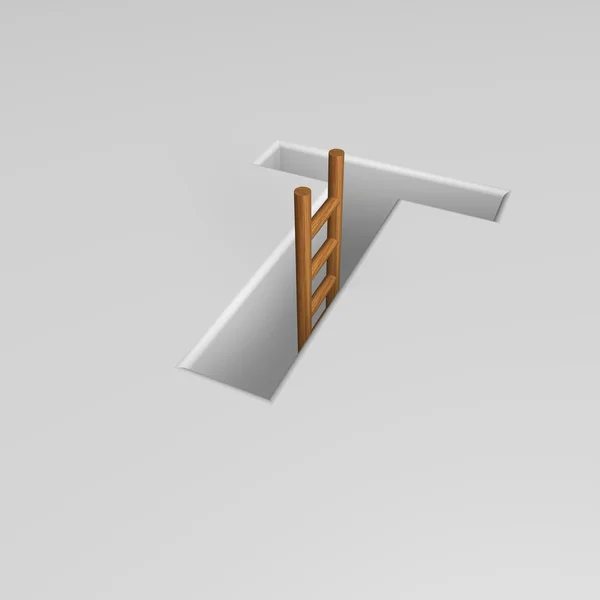 字母 t 和梯子 — 图库照片